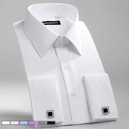 French Cufflinks Shirt, Men's Long Sleeve, Four Seasons Gentlemen's Shirt, One Piece, Multi color, Business Casual Shirt
