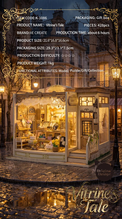 Diy Doll Miniature House Kit Wooden Casa Dollhouse Furniture Light Handmade Assembly Miniature Toys Birthday Gifts Jewelry Store