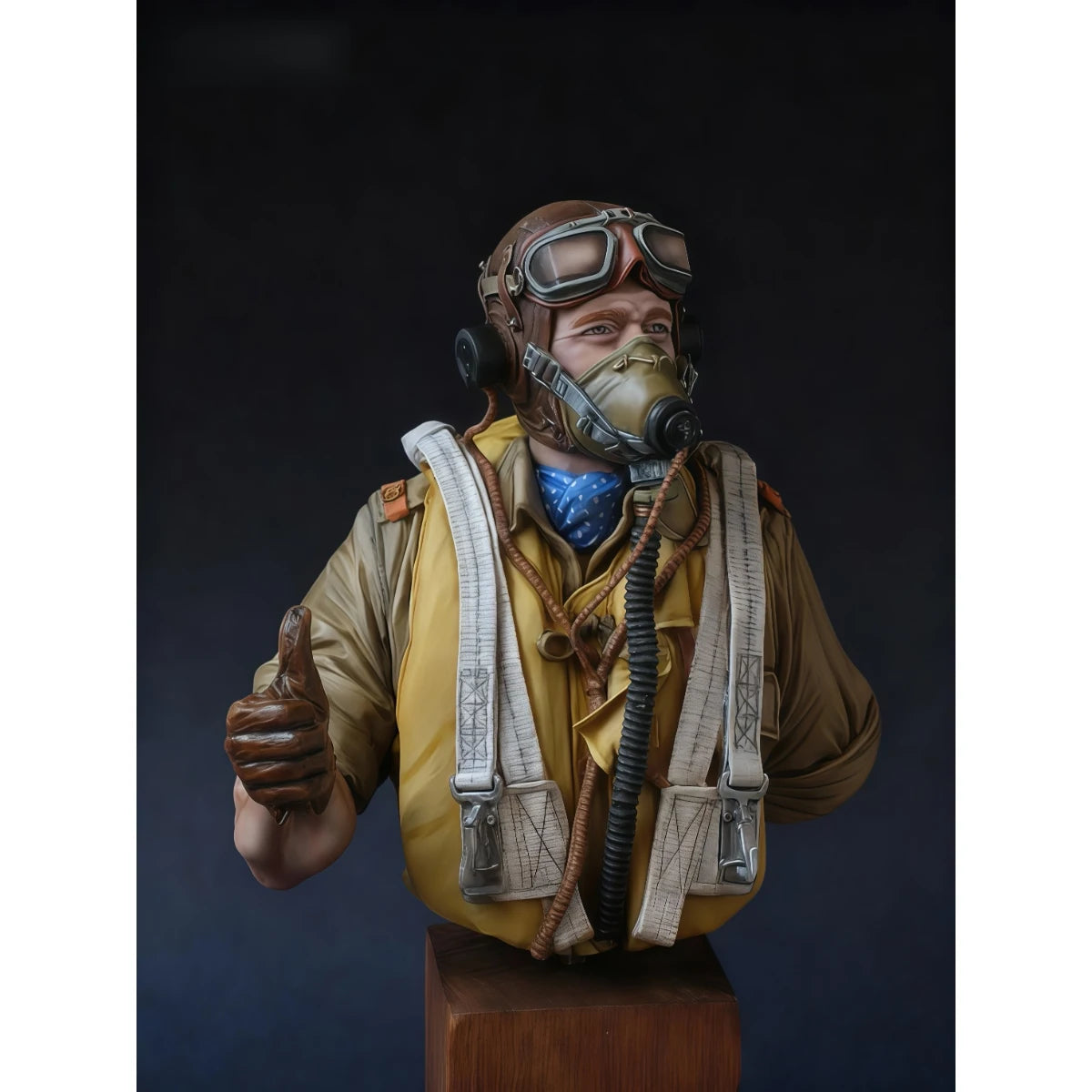 1/10 scale resin unpainted model kit, bust of a British Royal Air Force pilot, unassembled and unpainted GK