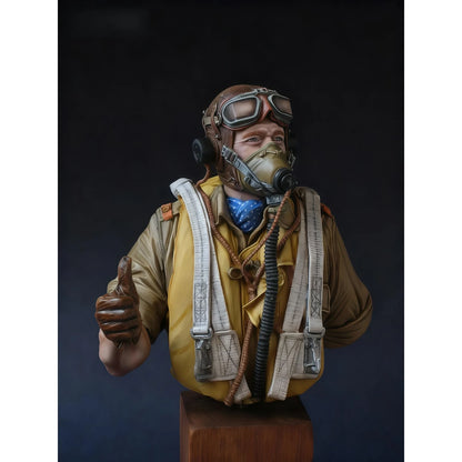 1/10 scale resin unpainted model kit, bust of a British Royal Air Force pilot, unassembled and unpainted GK
