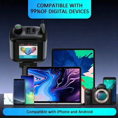 Color Screen Bluetooth FM Transmitter Car Charger 83W PD Fast Charger Car Radio with Mic For Wireless Hands Free Call MP3 Player