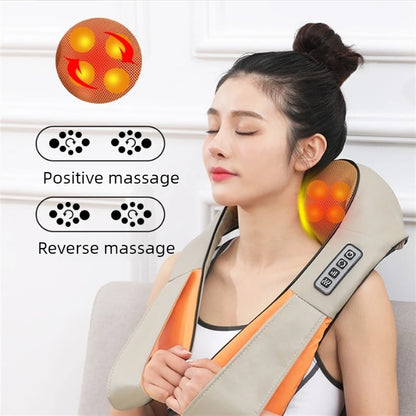 Car And Home Dual-Use Kneading Massage Shawl, Hot Compress Massager For Cervical Spine Massage, Gift Neck And Shoulder Massager