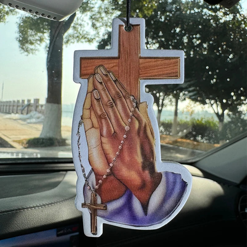 Sincere Prayer, Cross Hilton (Hotel Fragrance) Natural Essential Oil Car Air Freshener |   Long-Lasting 90 Days Hanging Card |   Heatproof & Alcohol-Free |   Safe