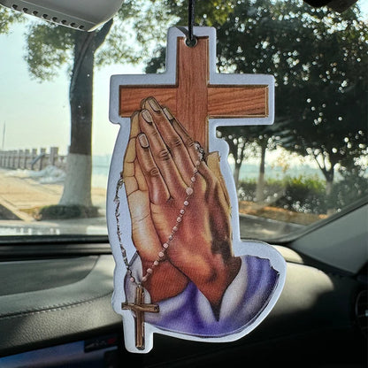 Sincere Prayer, Cross Hilton (Hotel Fragrance) Natural Essential Oil Car Air Freshener |   Long-Lasting 90 Days Hanging Card |   Heatproof & Alcohol-Free |   Safe