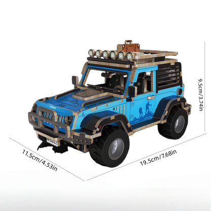 Wooden Racing Car and Off-Road Vehicle Assembly Set, Creative Racing Car Series, Suitable for Gifts and Collections.
