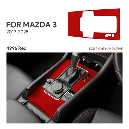 For Mazda 3 Axela 2019 2020 2021 2022 2023 2024 2025 Central Console Gear Shift Panel Top Suede Sticker Car Interior Trim