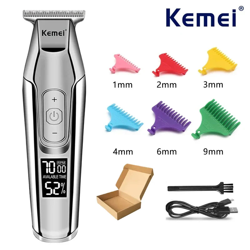 Kemei Hair Clipper KM-5027 Or Blade Trimmer for Men Adjustable Speed LED Digital Hair Clipper Carving Clippers Electric Razor