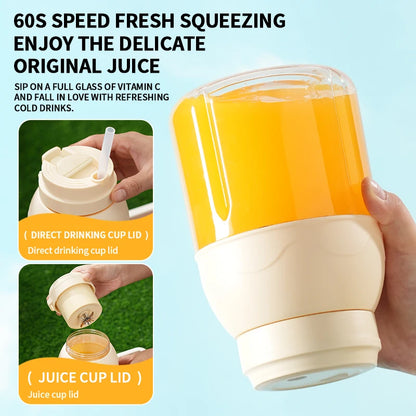 Electric milkshake machine, juicer, portable juicing bucket, multifunctional crushed ice, 800ml rechargeable juicing cup