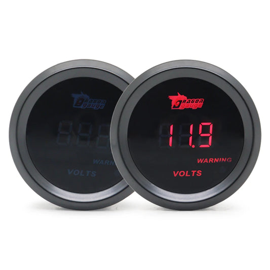 52mm Boost Gauge/Water Temp/Oil Temp/Oil Press/Voltage/Tachometer Gauge Digital Red led Black Case