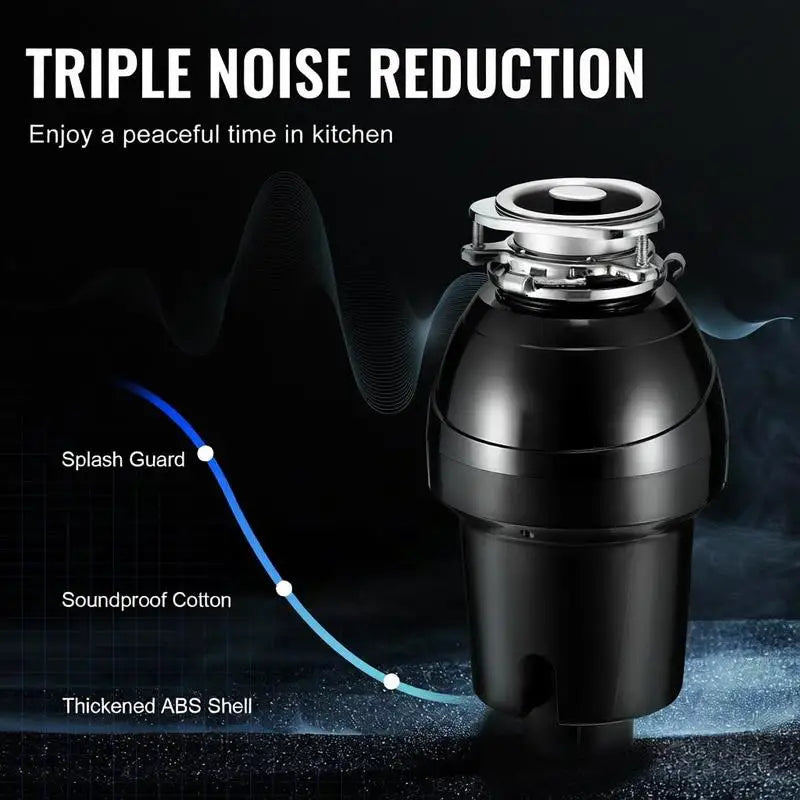 Garbage Disposal, 1.25HP 3360RPM Continuous Feed Food Waste Disposer, EZ Connect Food Waste Grinding System with Sound Reduction, Power Cord & Splash Guard for Kitchen Sinks