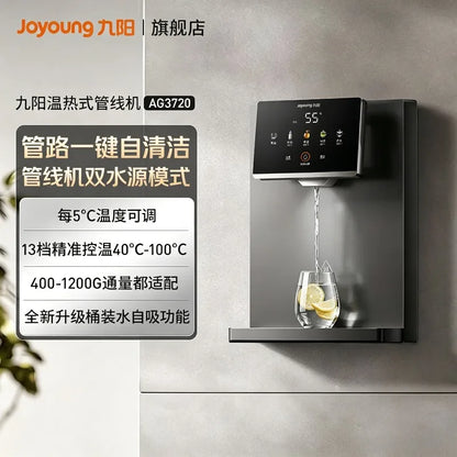 Household wall mounted pipeline machine with full flux temperature regulation and self-cleaning instant water dispenser