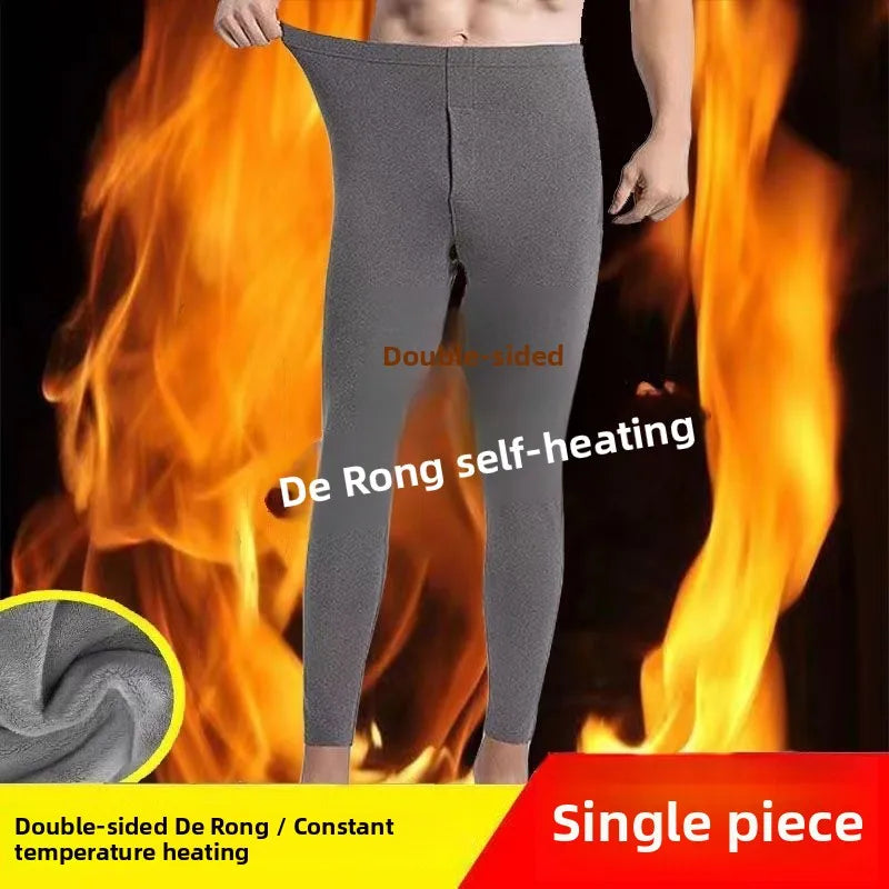 Double-Sided German Velvet Men's Thermal Pants Inner Wear Autumn Winter Fleece Heating Constant Temperature Large Size Bottom...