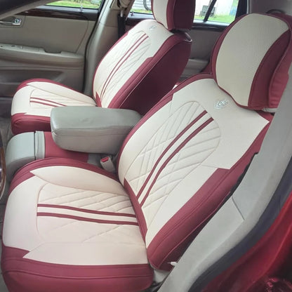 Universal fitting waterproof breathable soft Napa leather car seat cover set for cushion protection. Suitable for sedan and SUV