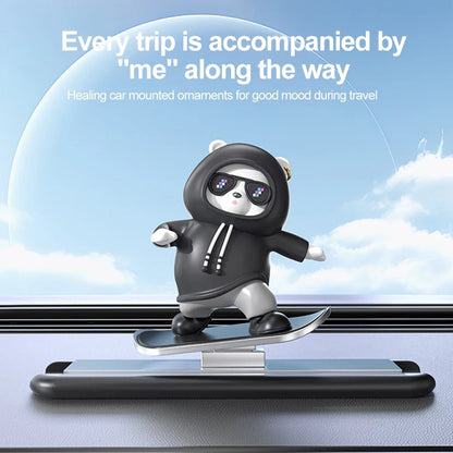2024 New Dashboard Car Ornaments Skateboard Bear Sliding Bear Creative Car Cartoon Interior Decoration Interior Accessories