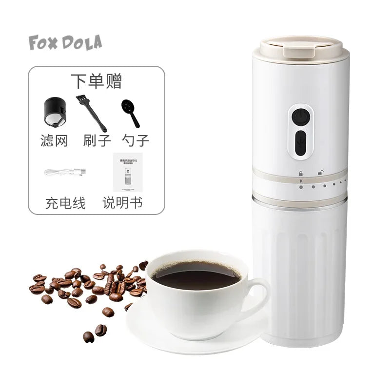 110V/220V/USB FOX DOLA Portable Coffee Maker Mini Grinder All in One for Home Travel Hand Drip Coffee Cup EB