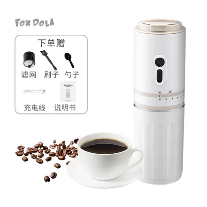 110V/220V/USB FOX DOLA Portable Coffee Maker Mini Grinder All in One for Home Travel Hand Drip Coffee Cup EB