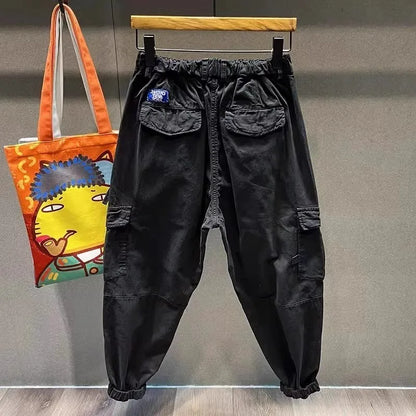 Men's Loose Fit Warm Winter Casual Pants American High Street Style Workwear Trousers Autumn Winter Collection Fashion Brand