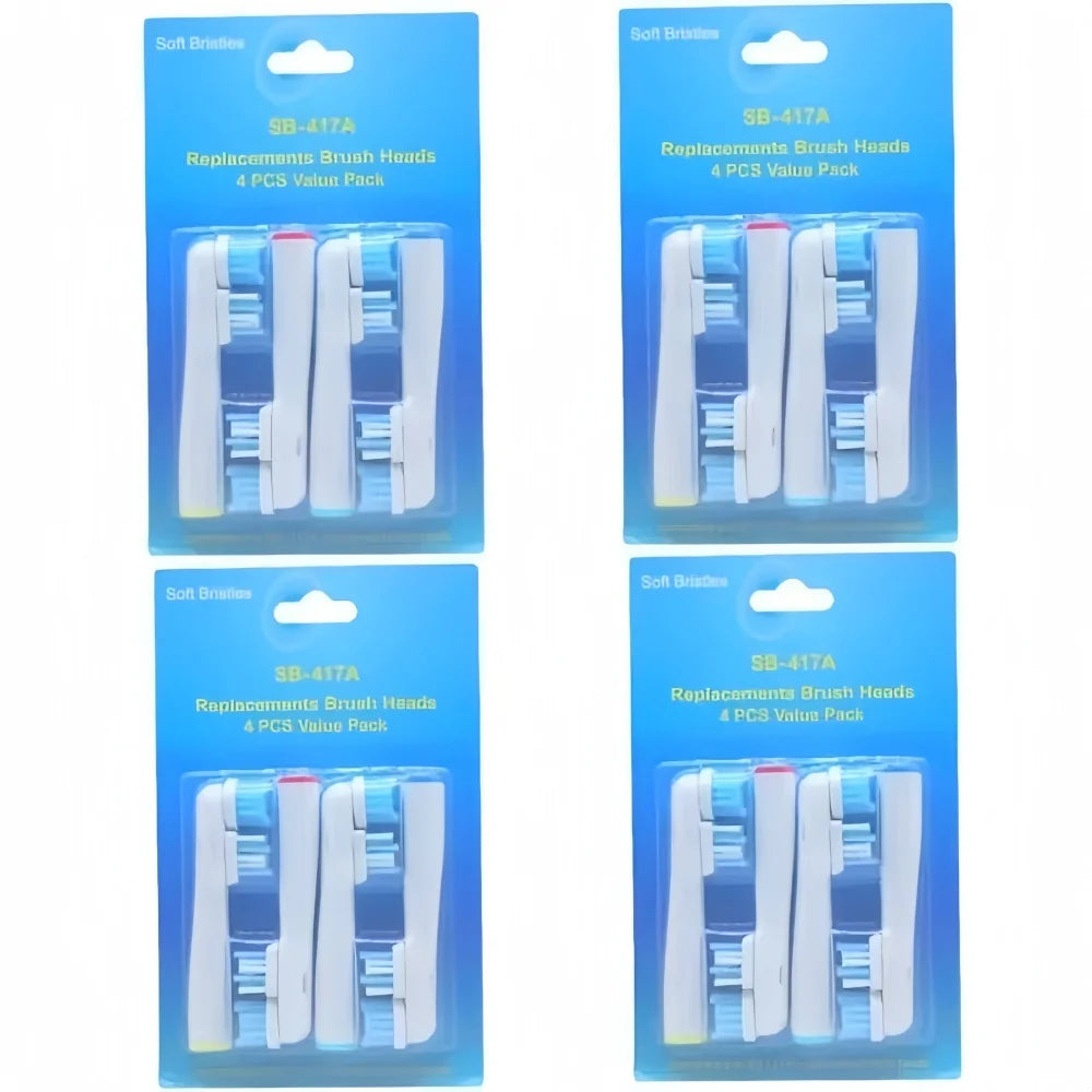 4-24pcs Dual Clean Replacement Brush Head Compatible with OralB Electric Toothbrushes Fit 100 500 1000 2000 3000 5000 6000 7000