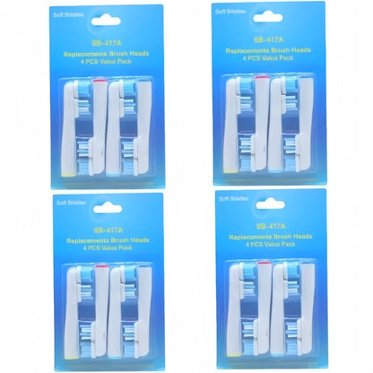 4-24pcs Dual Clean Replacement Brush Head Compatible with OralB Electric Toothbrushes Fit 100 500 1000 2000 3000 5000 6000 7000