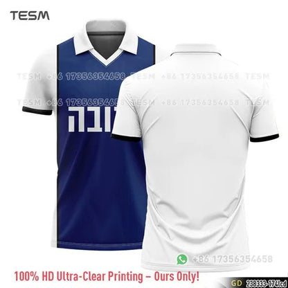 Summer Sports POLO Shirt Men Casual Short Sleeve Lapel Printed T-shirt Striped Retro Fashion Top Outdoor Team Breathable POLO