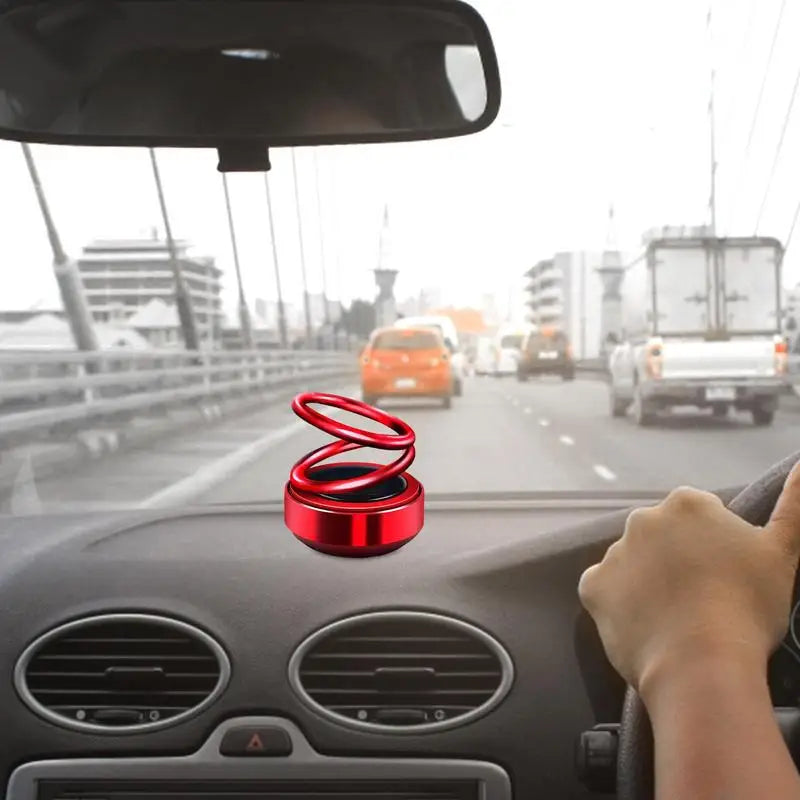 Car Perfume Diffuser Rotating Solar Air Freshener Double-ring Aromatherapy Diffuser Scent Car Decoration Interior Accessories