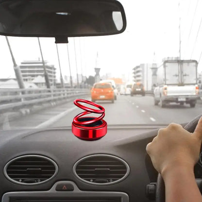Car Perfume Diffuser Rotating Solar Air Freshener Double-ring Aromatherapy Diffuser Scent Car Decoration Interior Accessories
