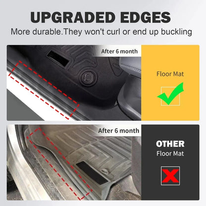 [Hybrid] TPE Floor Mats for 2024 - 2026 Hyundai Santa FE Hybrid All Weather Protection Cargo Liner Trunk Mat with Backrest Pad