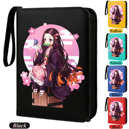 400pcs Anime Demon Slayer Zipper Card Album Book Collection Card Storage Folder Hold Tanjiro Game Cards Binder Holder Protector