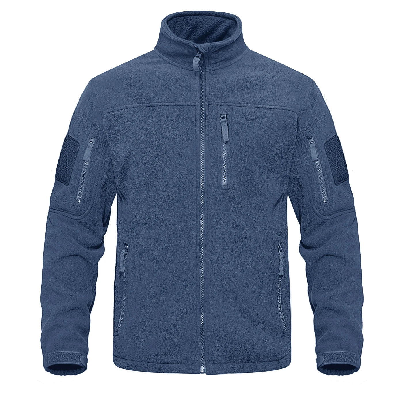 TACVASEN Full Zip Up Green Fleece Jacket Thermal Warm Work Coats Mens Zipper Pockets Jacket Hiking Training Outwear Windbreaker