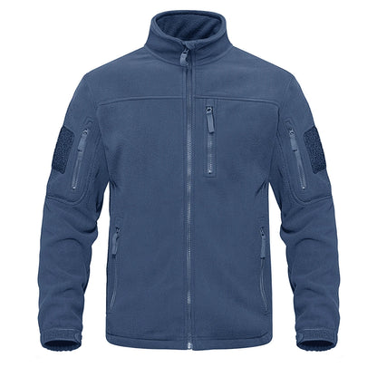 TACVASEN Full Zip Up Green Fleece Jacket Thermal Warm Work Coats Mens Zipper Pockets Jacket Hiking Training Outwear Windbreaker