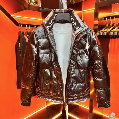 Fashionable Quilted Jacket Hooded Casual Unisex High End down Coat Waterproof Windproof Warm Polyester Fiber Youth Autumn Winter