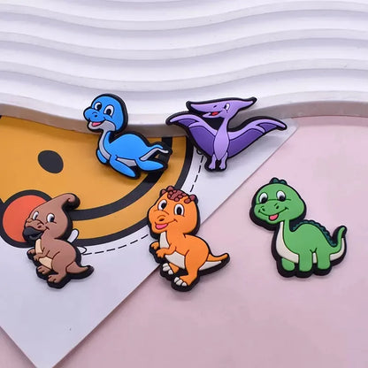 10Pcs Cartoon Dinosaur Triceratops Diplodocus ‌PVC Sandals Shoe Decorations Clog Buckle Charms Accessories Kids Birthday Present