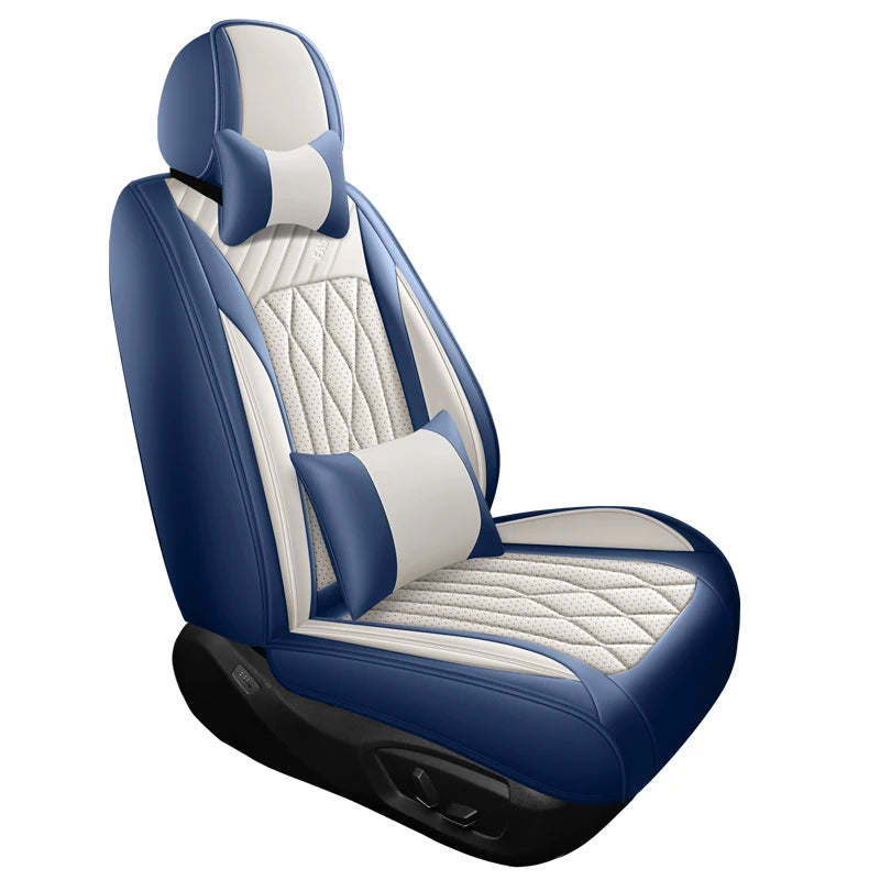 Front single-seat car seat cover, with headrest and lumbar support, universal style, suitable for most models
