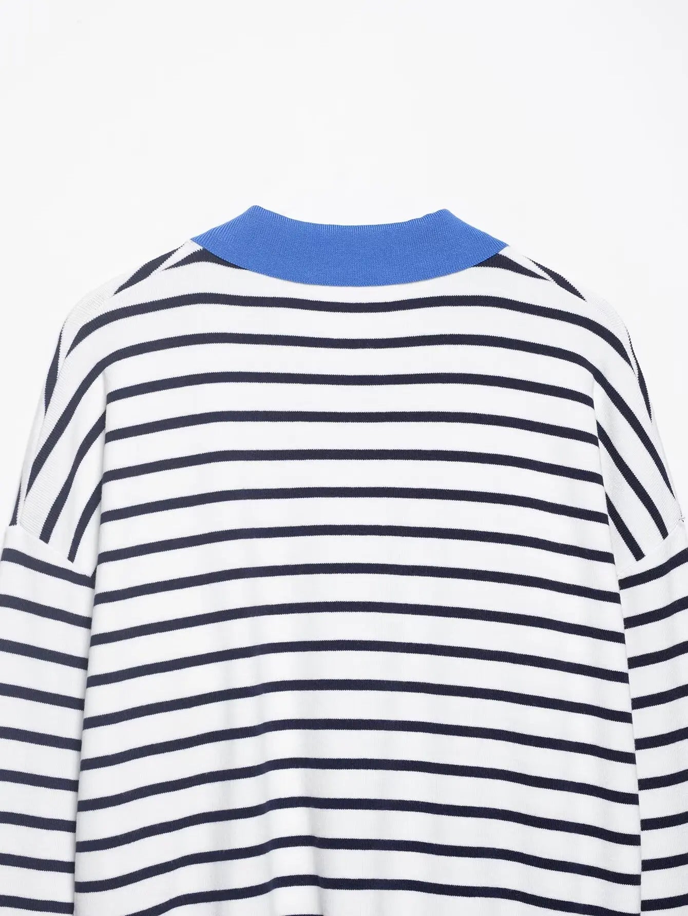 Spring Summer New Women's Knitted Stripe  Shirt Versatile ZR Style Fashion Classic Business Casual Long Sleeve Polyester