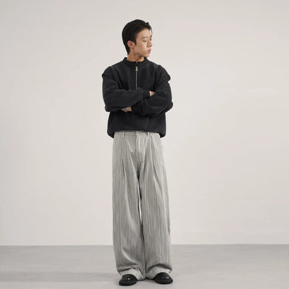 Unisex Black White Stripe Baggy Pants Wide Leg Loose Fit Contrast Color Casual Streetwear Hip Hop Y2K Trousers Men Women Fashion