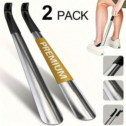 1-Pc Durable Metal Shoe Horn - 16.5 Inch Length for Easy Slip-On, Great Stocking Stuffer for Men & Women (2025)