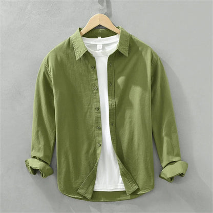 Mens long sleeve regular shirt Multi-color cotton plain shirt for Young men work tops Autumn men's clothing loose casual shirts
