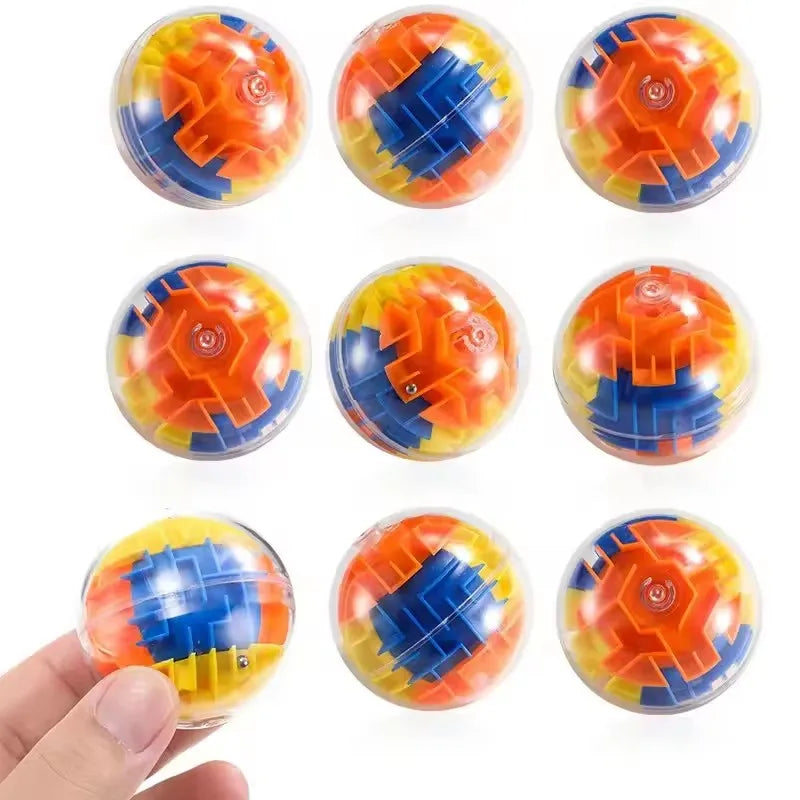 Kids Puzzle Educational Toys Transparent 3D Walking Bead Three-dimensional Maze Pinball Pressure Relief Mini Round Maze Toy