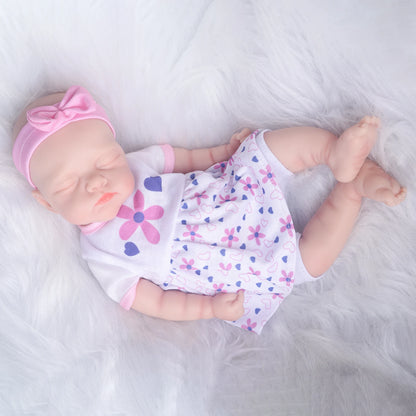 12.5 Inch Bettie Solid Silicone Reborn Baby Doll With Open Mouth Handmade Realistic Newborn Girl Lifelike Skin Tone Collectible