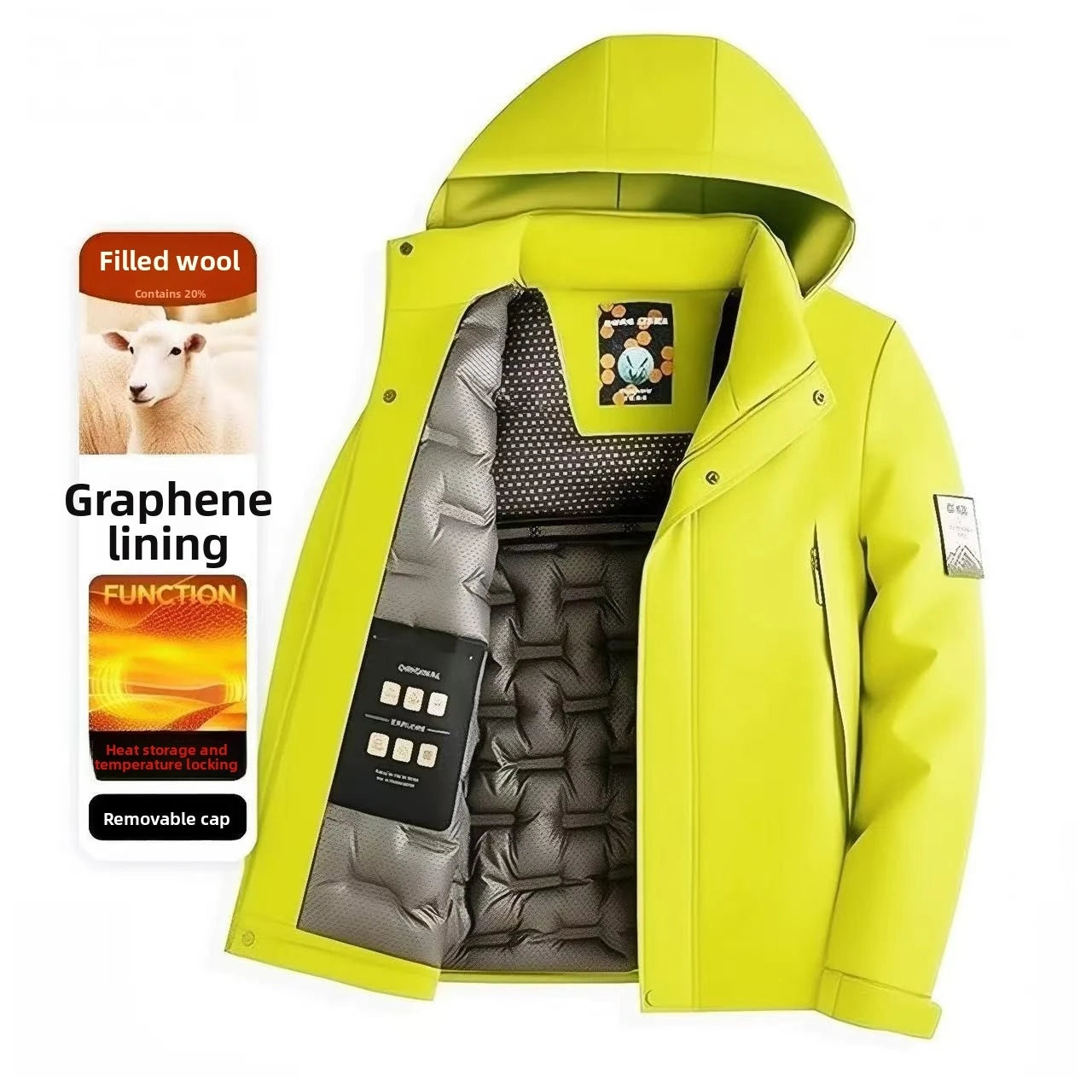 2025 Autumn/Winter New Hooded Cotton Jacket Thickened Warm Youth Leisure Outdoor Cold proof Coat with Wool Fillers Inside