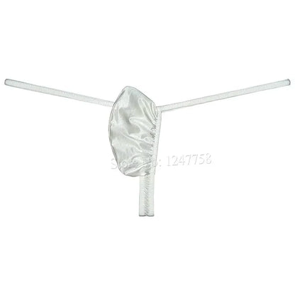 Men Push-out G-string Underwear Thongs and G Strings Low Rise Solid Enhance Pouch Bikini Thong Shiny T-back Lingerie