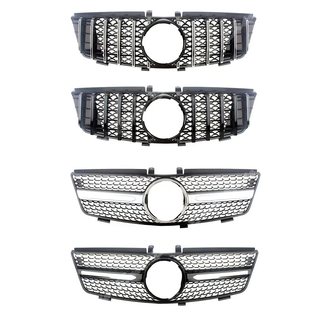 Front Mask Grille Bumper Grill Hood Mesh Modification For Mercedes Benz ML W164 2005-2011 GT Diamond Style Tuning Accessories