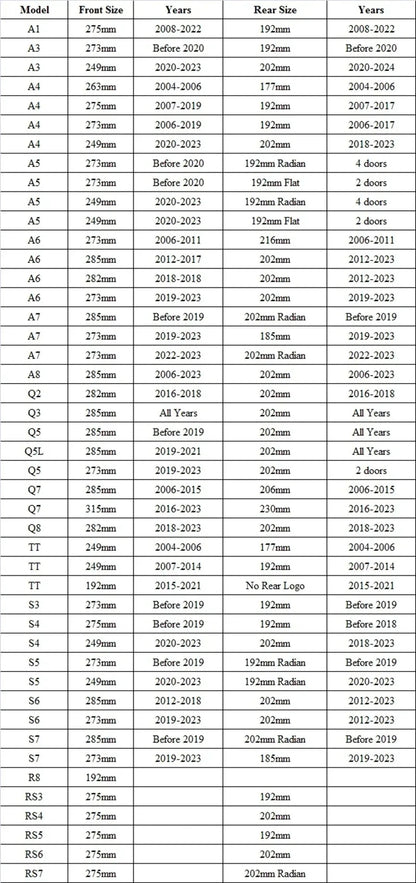 4 Rings ABS Car Front Hood Emblem Bonnet Rear Logo For Audi A3 A4 B8 8P A6 C7 A5 Q5 B7 B6 B9 SLINE QUTTRO RS Q3 Q7 S3 S4 S5 S6