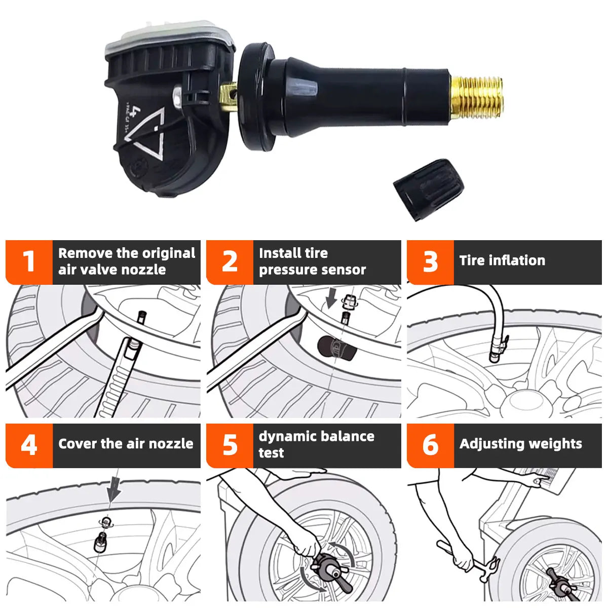 YONGRUN 4/8PCS Car Tire Pressure Sensor 13598773 Is Suitable For Cadillac Buick Chevrolet Car Tire Pressure Monitoring System