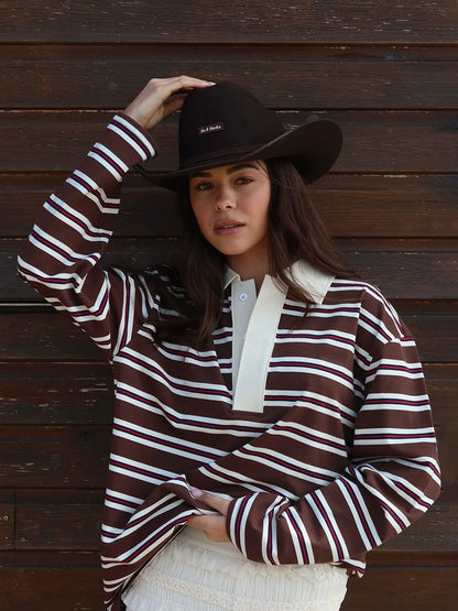 Casual Striped  Shirt Women's Loose Long Sleeve Classic Style American Leisure T-Shirt for Autumn New Arrival