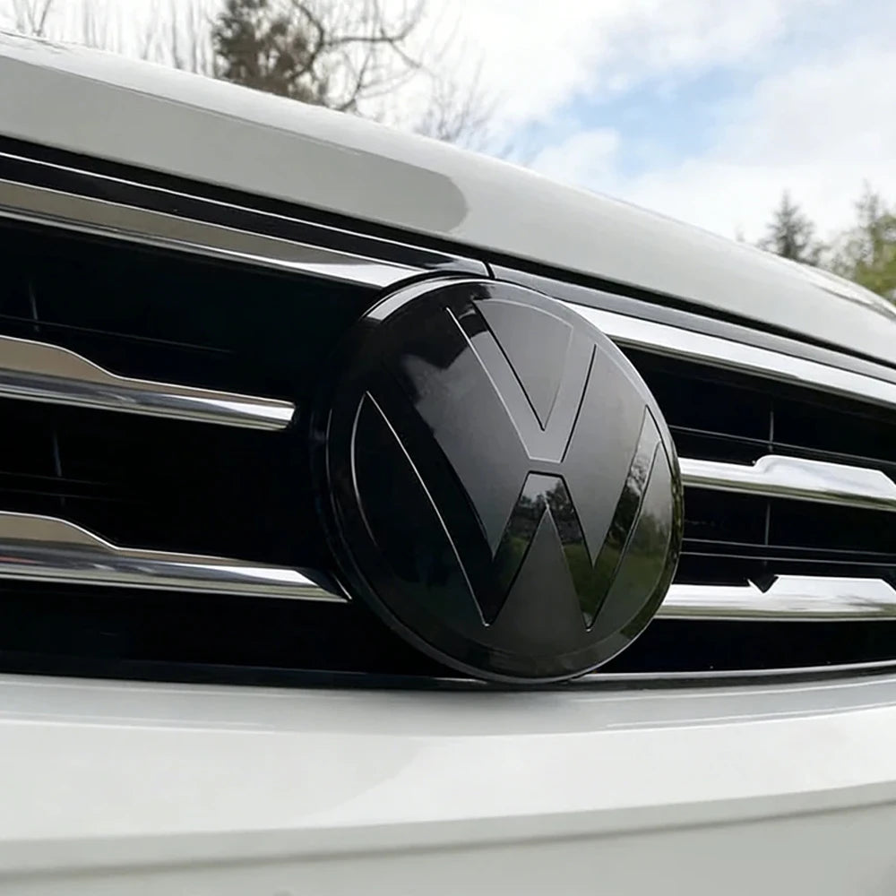 Golf 6 Golf 7 Golf 7.5 Golf8 2pcs Front and Rear Emblem For VW Not Affect ACC Modified Black Label Flat Mirror Logo Cover Sticke
