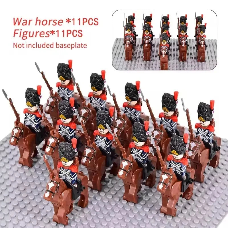 MOC Historical Military Building Blocks Figures Napoleonic Wars British Infantry Soldiers Rifle DIY Brick Toys For Birthday Gift
