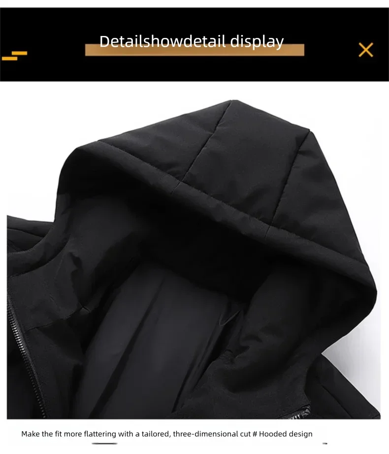 Fashion Winter Men's Padded Hooded Parkas Warm Clothes Trendy Down Cotton Puffer Jacket Loose Coats Thickened Warm Bread Jackets