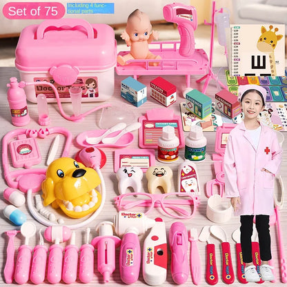 Simulation Doctor Set For Kids Pretend Play Girls Role-playing Games Accessorie Medical Kit Nurse Tools Toys For Children Gift