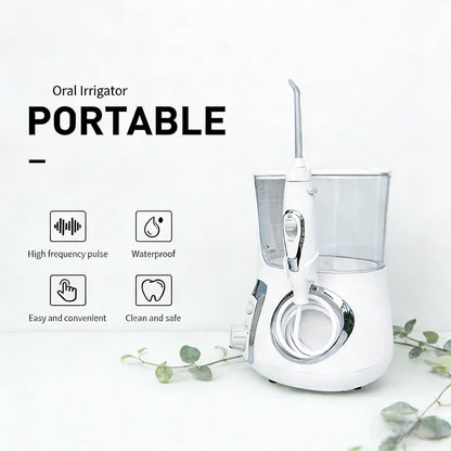 Professional Countertop Dental Flosser 10 Modes 800ML Electric Oral Irrigator with 5 Long Lasting Replacement Jet Nozzles